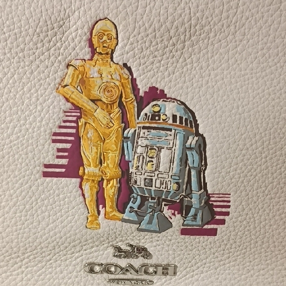 Coach White Leather Star Wars Crossbody Belt Bag with Gold & Blue Characters - Picture 6 of 6